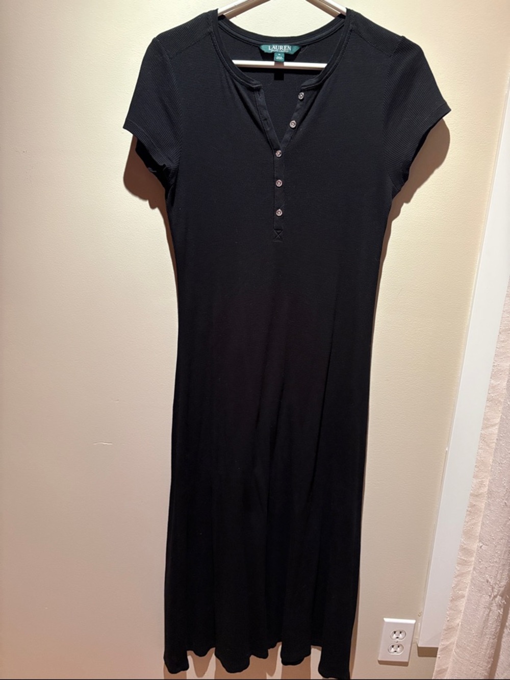 Ralph Lauren Black Maxi Henley Dress
